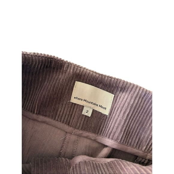 Anthropologie Where Mountains Meet Calder Pants size 2 Mauve Corduroy Cropped Wi - Picture 4 of 9